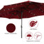 Parasol de marché extérieur à double face avec base 36 lumières à DEL avec couvercle Kirkbride 181 po x 106 po-758590128
