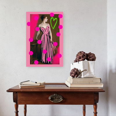 «Pink Graffiti Lady Bold Classic Colorful Portrait Urban», reproduction d'art mural