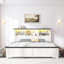 Lit de ferme avec rangement, format Queen, tête de lit, lumière DEL et port USB, 4 tiroirs sous le lit, station de charge intégrée, silencieux, sans sommier requis.-404900104-404900106