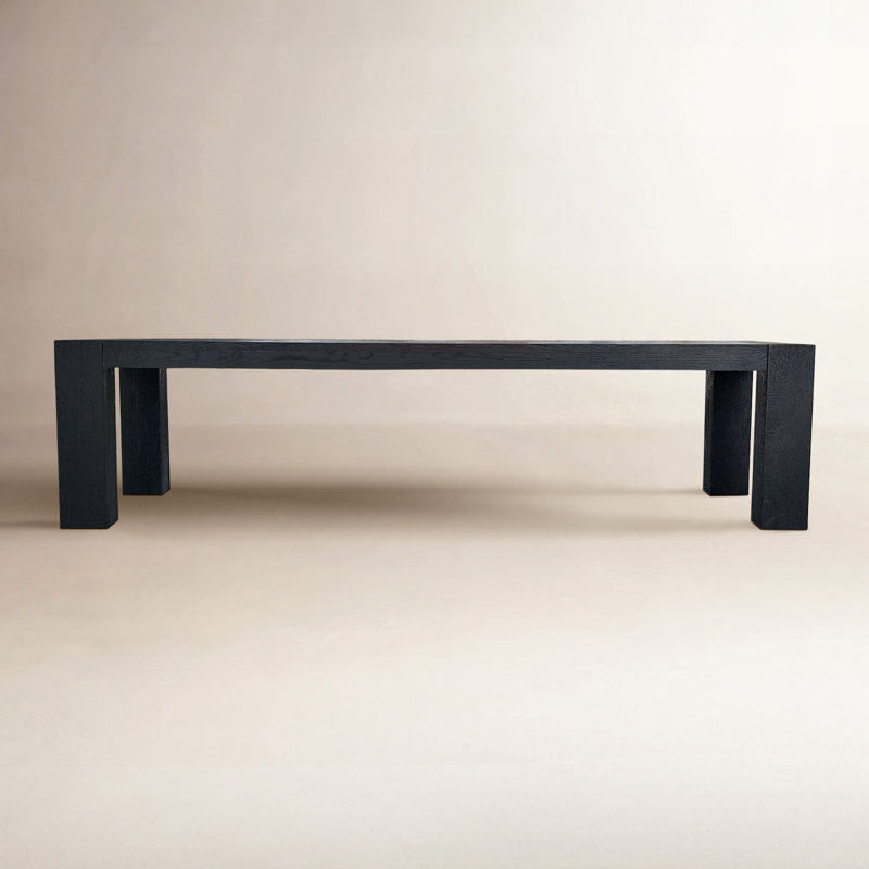 Block Solid Wood Bench, Black