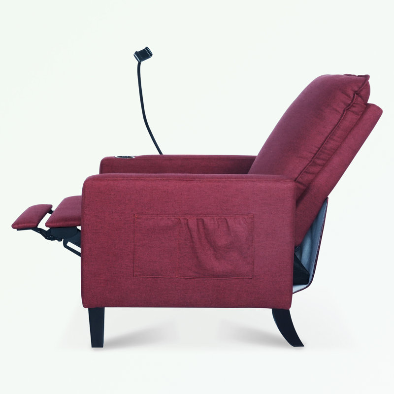 Fauteuil inclinable Ravaughn, Polyester rouge