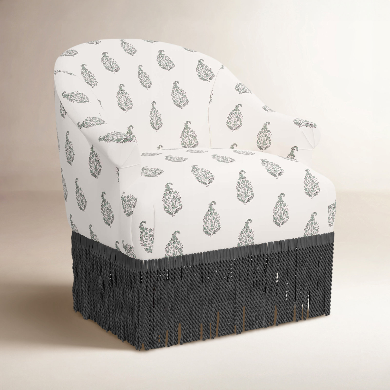 Callie Barrel Chair, Black, Anika Sage