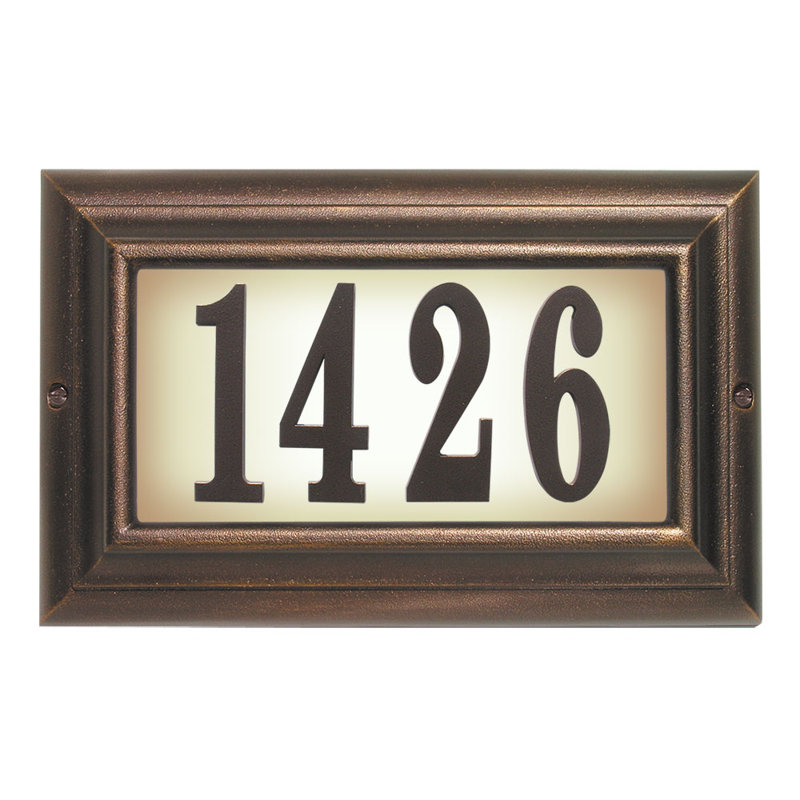 Plaque d'adresse murale 1 ligne Edgewood, Cuivre antique, Oui