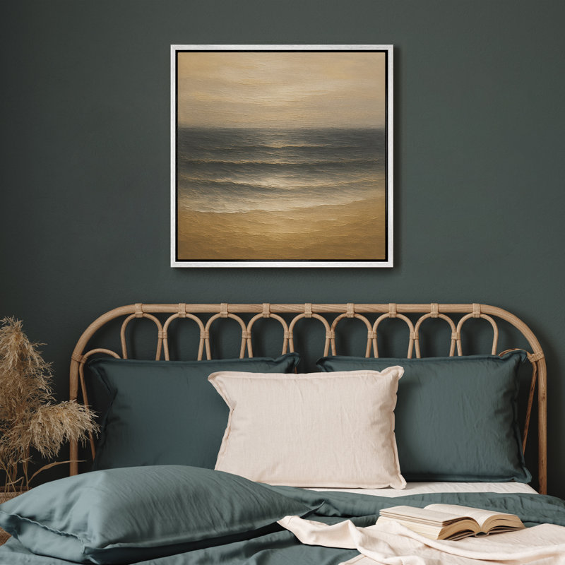 Art mural sur toile encadrée - impressions murales abstraites sur fond bleu pour la chambre à coucher, H 24 po x l 24 po