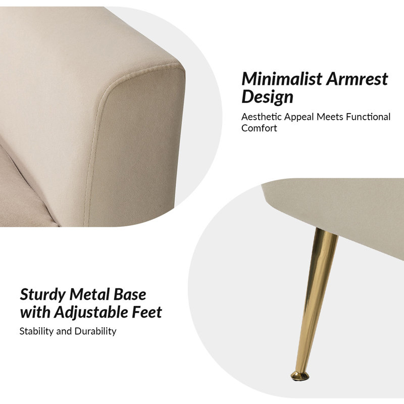 Thaddeus Velvet Armchair, Tan Velvet