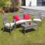 Winchester Rattan 4 Seater Lounge Set in Walnut Natural