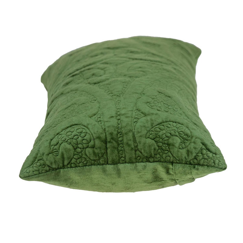 Coussin décoratif en velours matelassé taupe, Olive