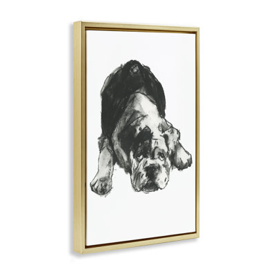 Bulldog, dessin sur toile par Cartissi