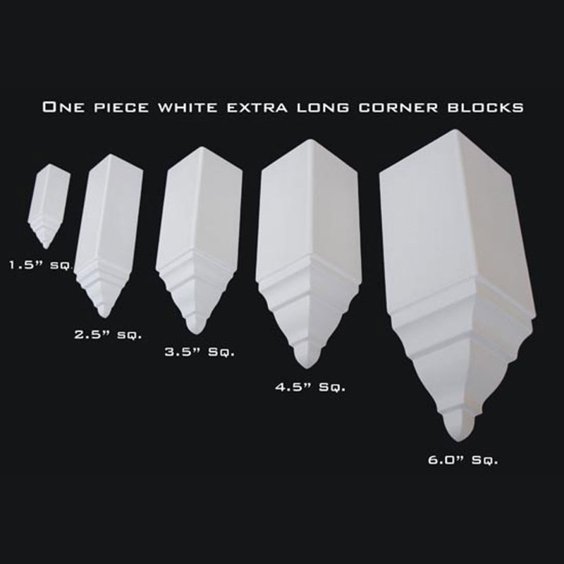 Mini White Crown Molding Inside Corner Block - Pack of 4