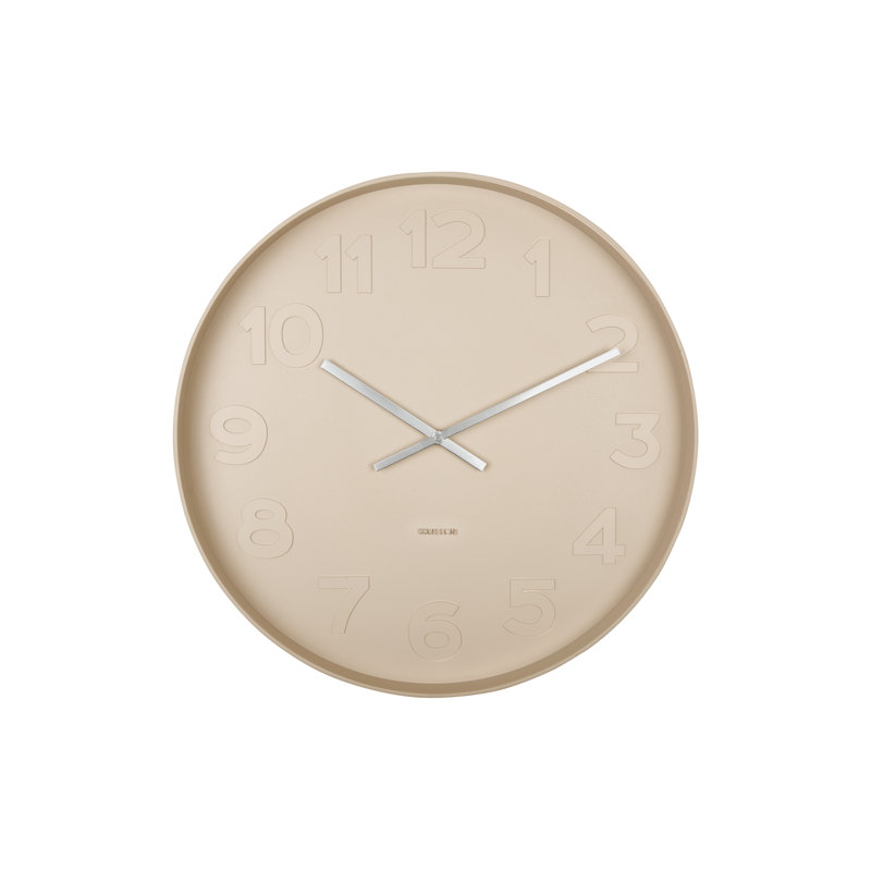 Wall Clock, Sand Brown, 37.5cm H x 37.5cm W x 6cm D
