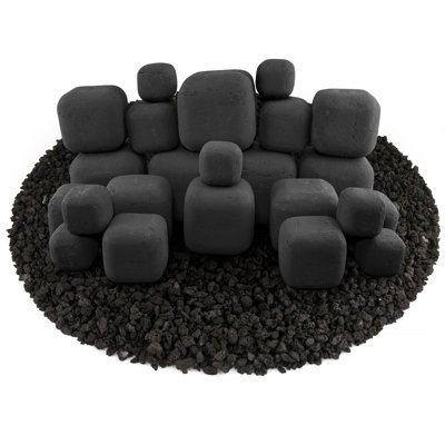 6'' Square Ceramic Fire Pit Accessory
