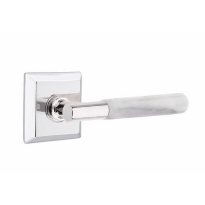 Emtek Select Passage Leverset, Quincy Rosette, T-Bar Stem, Green Marble Handle, RH-5.875" W x 5.875" L