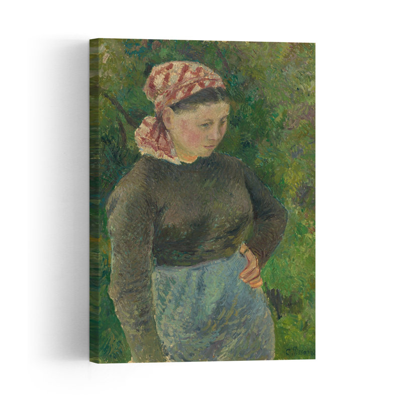 Peasant Woman, 1880 Abstract Contemporary Wall Art Print by Camille Pissarro - 1 Piece Wrapped Canvas Wall Art
