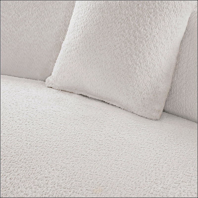 Ensemble de 2 pièces de canapé de salon de luxe de style moderne recouvert de tissu d'ameublement courbé