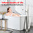 SUMERAIN Waterfall Freestanding Bathtub Faucet, 360° Swivel High Flow Spout Floor Mount Tub Filler, Brushed Nickel-120766978
