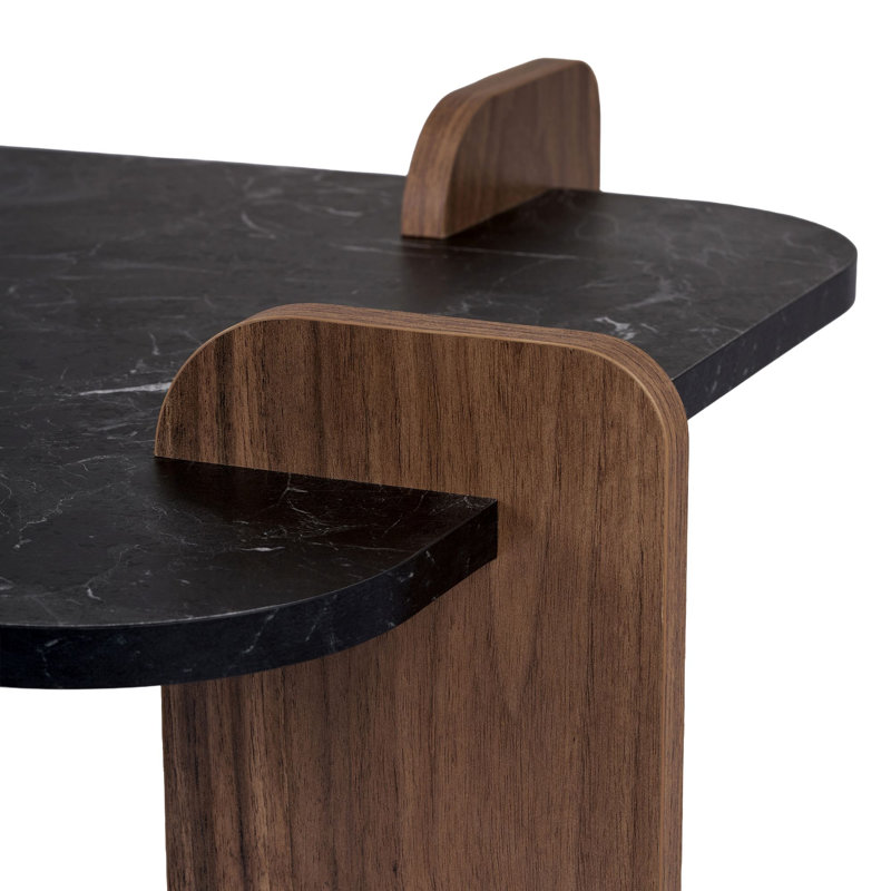 Table basse, 13.78" H x 57.87" W x 34.25" D, Lotus / noyer
