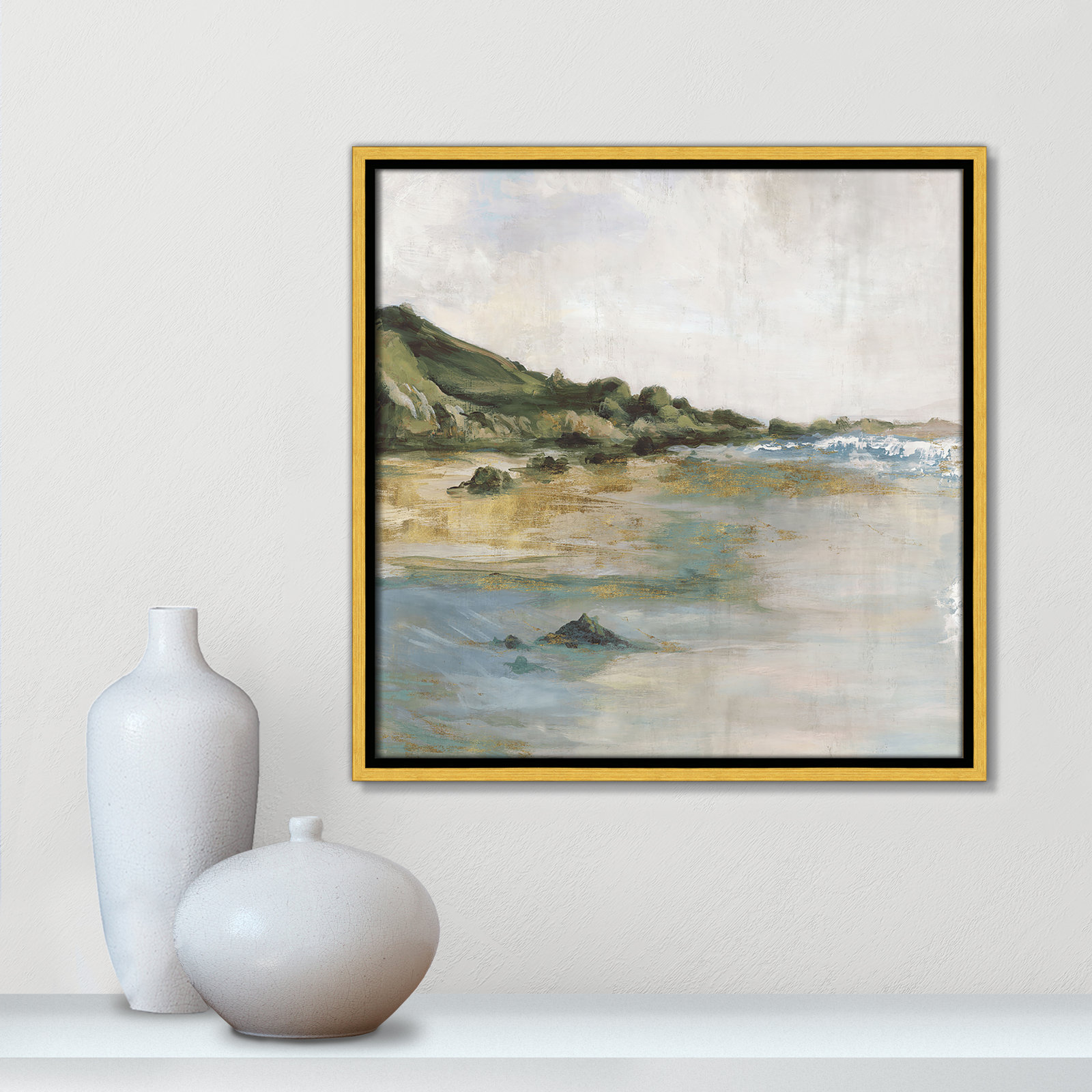 Cordoba "Tide's Edge" Print, 17.5" H x 17.5" W, Gold