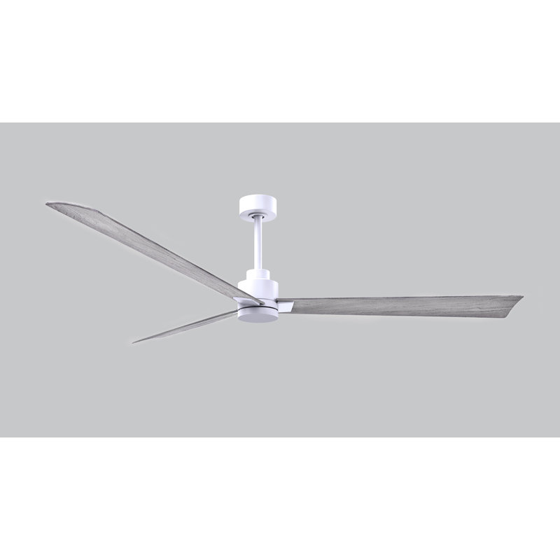 Ventilateur de plafond Alessandra 72, Blanc mat, Ton bois de grange