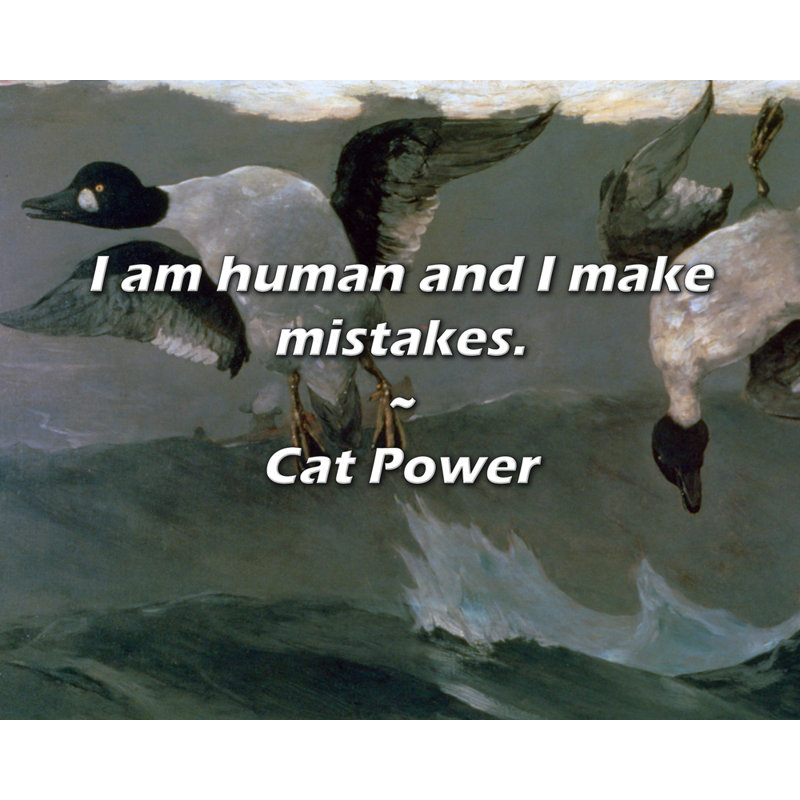 Citation artistique «Je suis un homme et je fais des fautes». Toile tendue By Cat Power Gallery, H 24 po x l 17 po