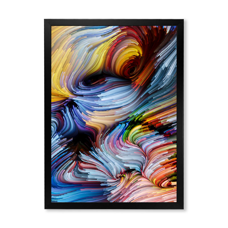 Élégance de l'art liquide - œuvre d'art moderne sur toile, Cadre noir, H 20 po x l 12 po x P 1 po