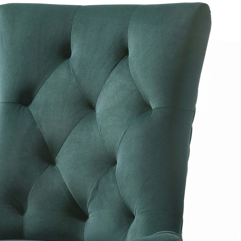 Chaise d'appoint, chaise d'appoint, ensemble de 2, Velours vert