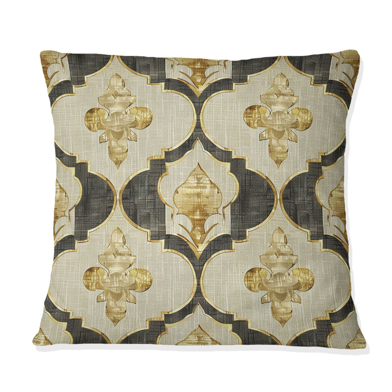Coussin décoratif beige Mid-Century Quatrfoil Glam - Mid-Century Beige, H 18 po x l 18 po