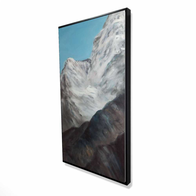 Emblematic Himalayan Peaks - Gray Office Framed Canvas Decor