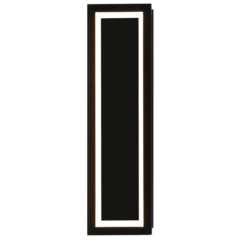 Gunnur LED Flush Mounted Sconce, 30" H x 8" W x 4" D, Black