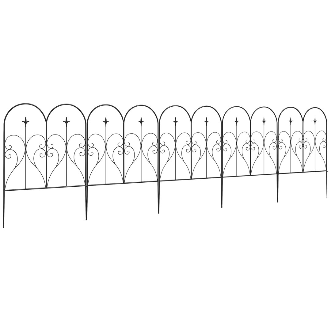 Alorie 81cm H x 305cm W Metal Fence Panels Included