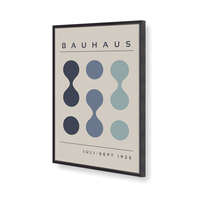 Imprimé Midhaus Bauhaus, Reproduction encadrée sans passe-partout, Zinc patiné, H 15,25 po x l 12,25 po x P 1,25 po