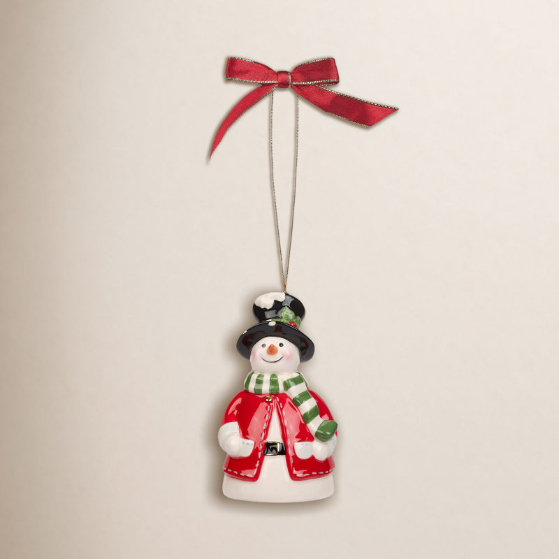 Spode Christmas Tree Snowman Bell Ornament