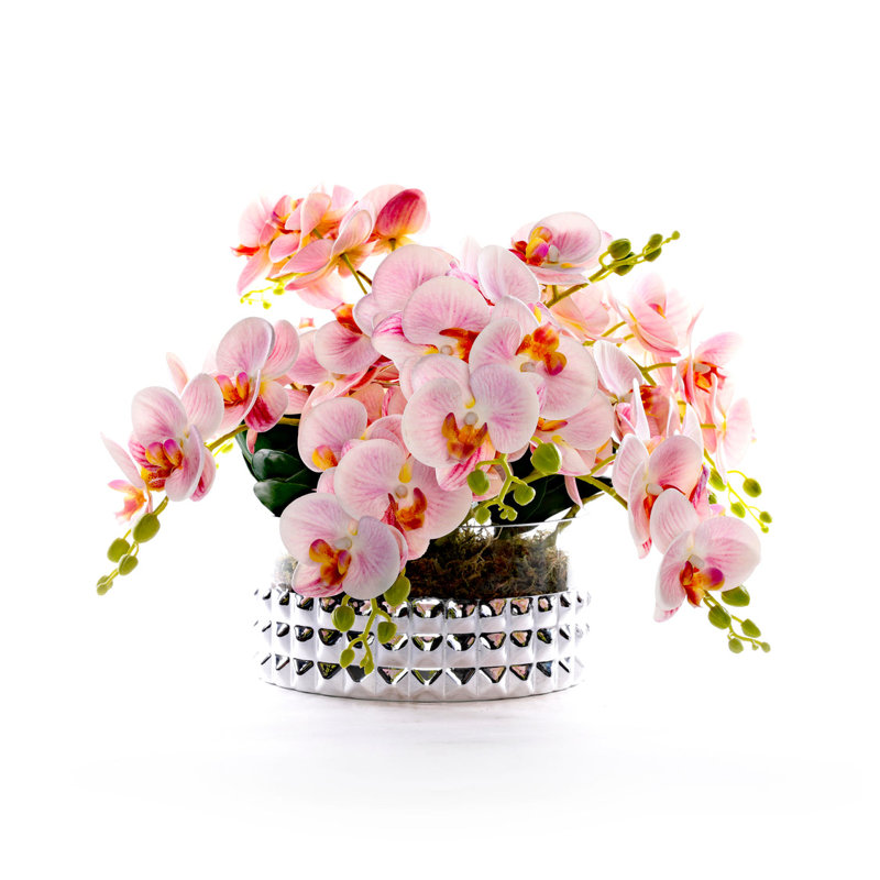 Pink Faux Orchids Center Piece Arrangement