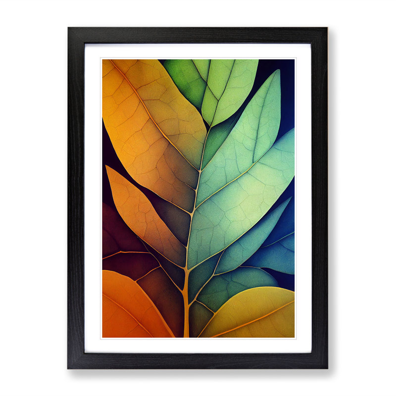 Leaves - Framed Print, Black, 46cm H x 34cm W x 2cm D