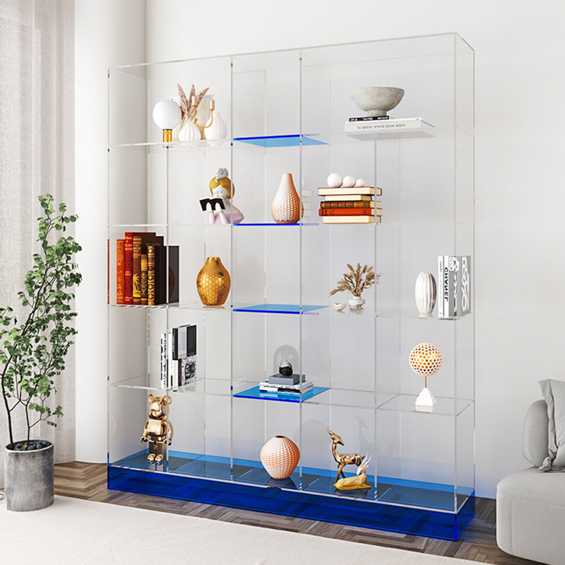 Simple display acrylic bookcase, Blue