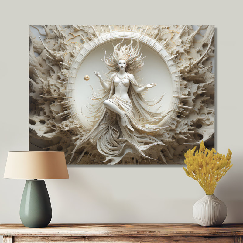«Indian Mokshas Ethereal Eggshell I», reproduction sur toile, H 24 po x l 32 po, Toile tendue