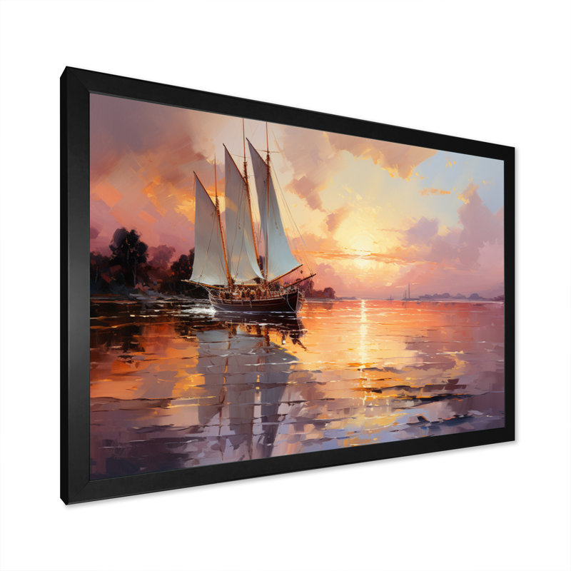 Voilier de bateau «Dreamy Regatta I», reproduction d'art mural, H 24 po x l 32 po x P 1 po, Cadre photo noir