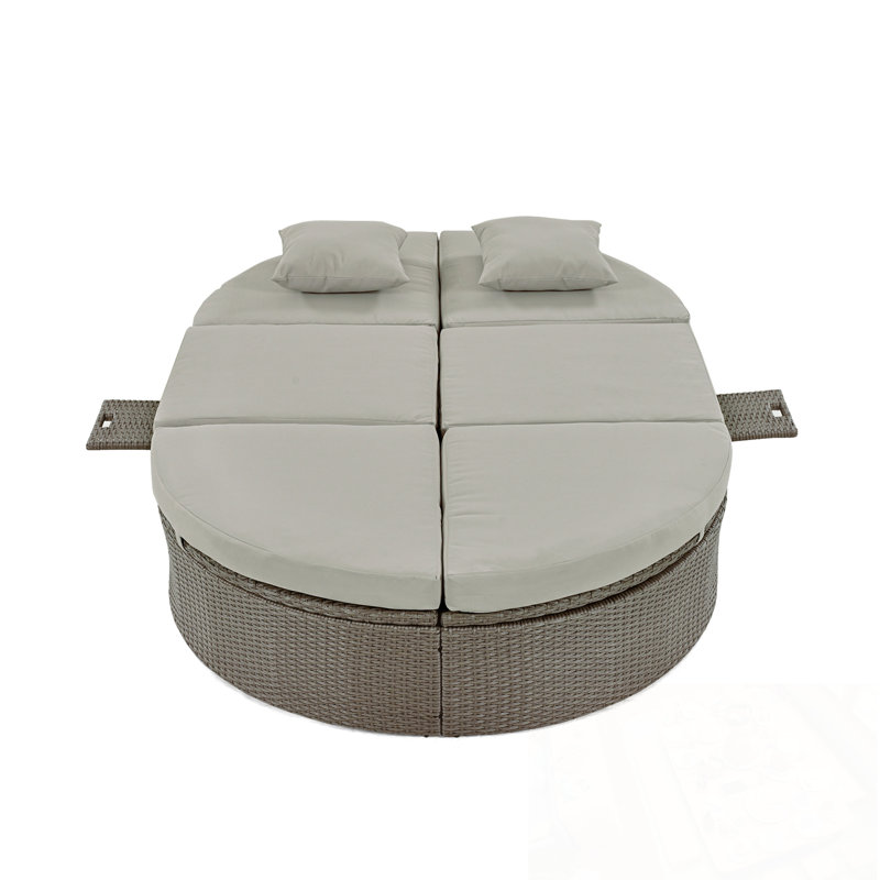 Chaise longue avec coussins et coussins, Gris