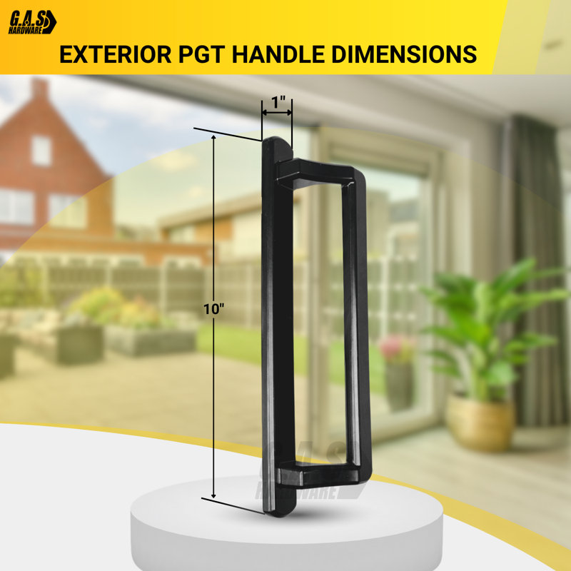 Poignée de porte extérieure en verre coulissant GPT, Noir