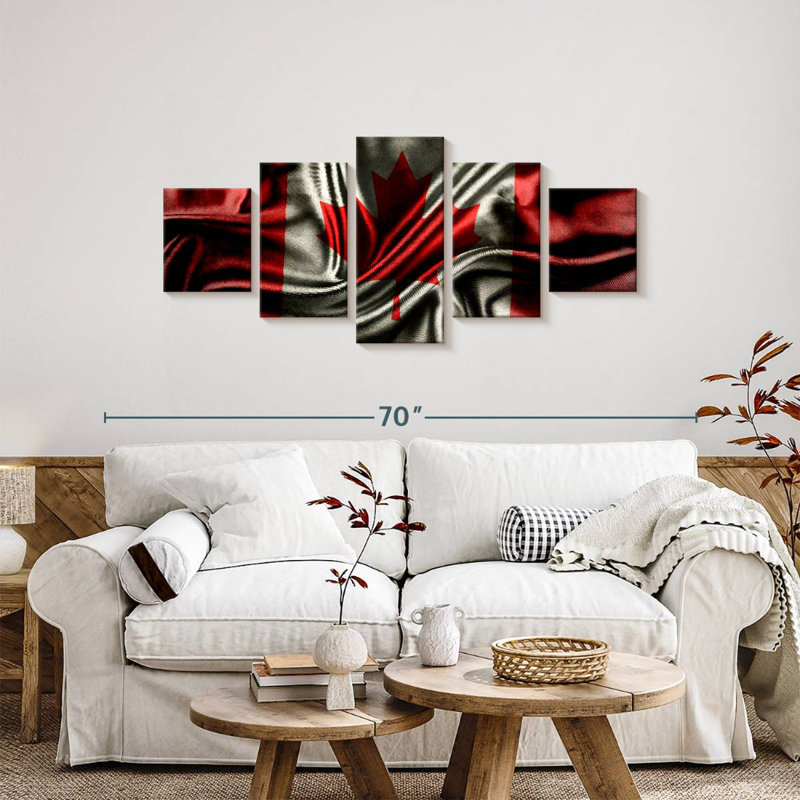 Dark Canada Flag, 24" H x 55" W