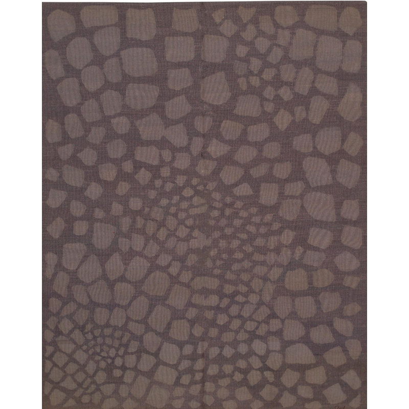 Flatweave Wool Geometric Area Rug in Purple
