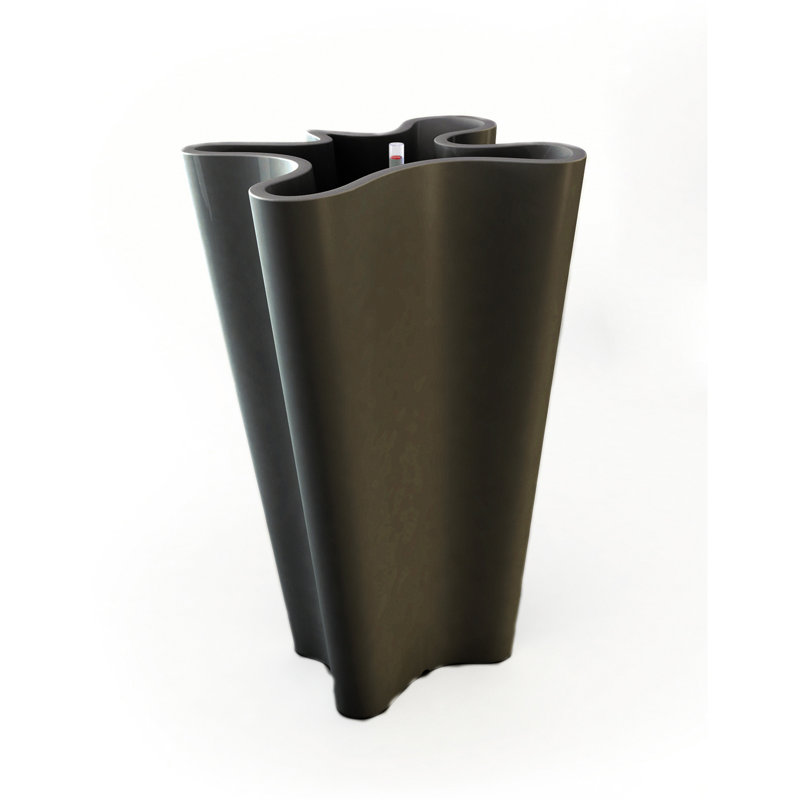Bye-Bye Resin Pot Planter, 27.5" H x 17" W x 16.25" D, Anthracite