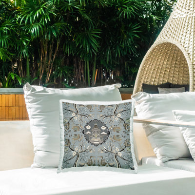 Coussin décoratif imprimé feuilles et brins de feuilles par Cheryl Warrick