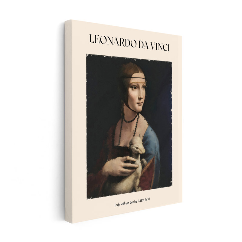 Leonardo Da Vinci - Dame à l'hermine, 08"H x 10"W, Canvas, Unframed