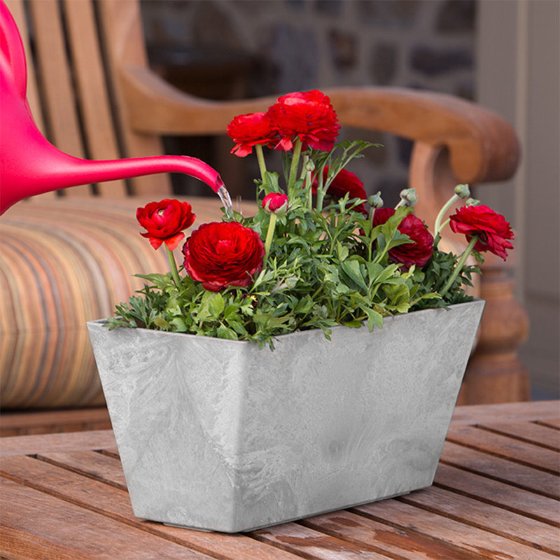 Wendover Window Box Planter, Gray, 6.75" H x 14.25" W x 6.75" D