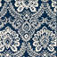 Tapis bleu marine / ivoire en laine fait à la main Tansy-71199137