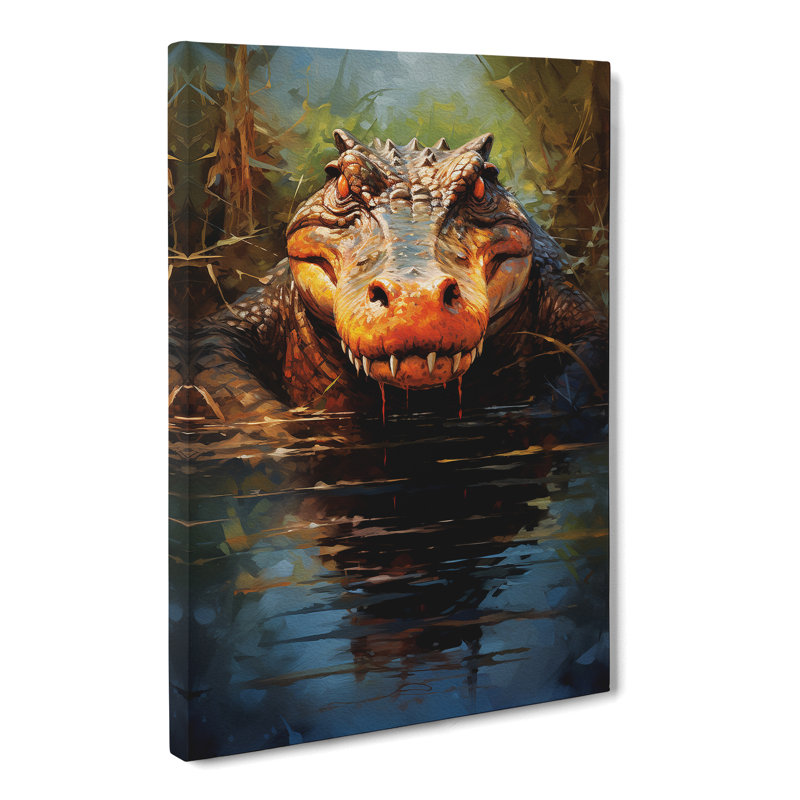 Crocodile Modern - No Frame Art Prints - Wrapped Canvas, 76cm H x 50cm W x 3cm D