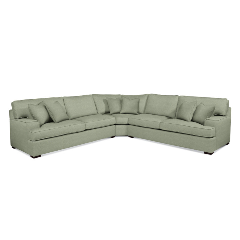 Sadie 3-Piece Upholstered Sectional, Java Finish, Green Performance Fabric; 0851-54