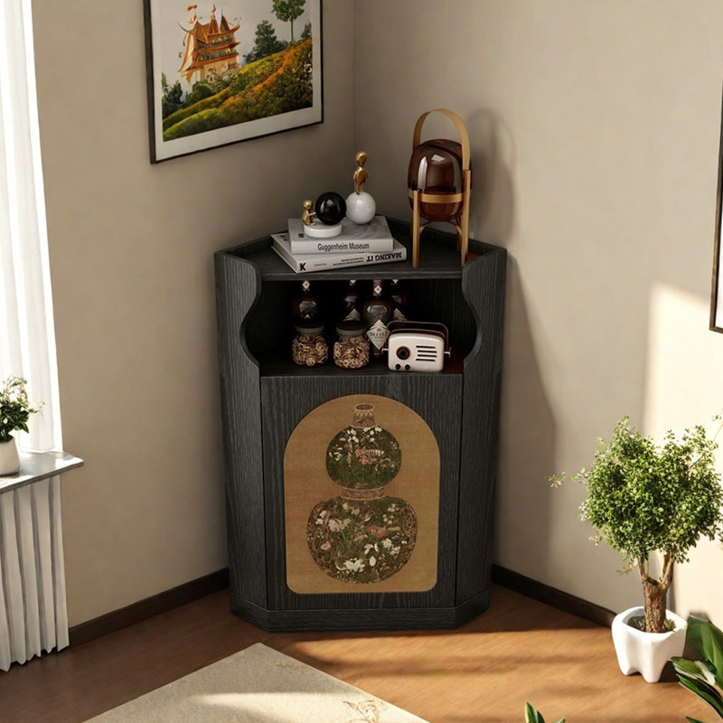 Modern living room bedroom corner cabinet, Black