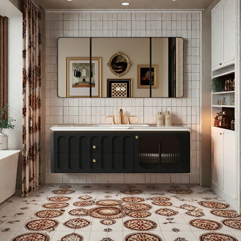 American modern style bathroom cabinet, 55"