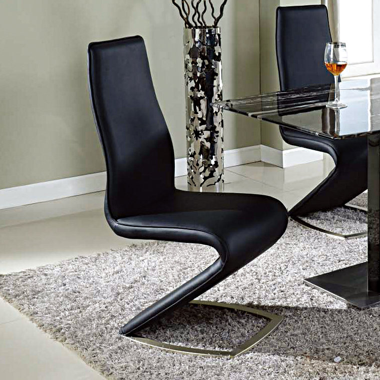 Downe 18'' H Upholstered Side Chair, Black